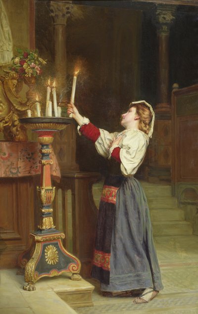 Ragazza con una candela, 1908 da Remy Cogghe